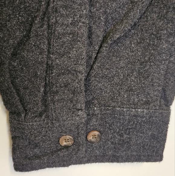 men long sleeve collared grey shirt shacket work wear 100% cotton size 4XL - Picture 5 of 11